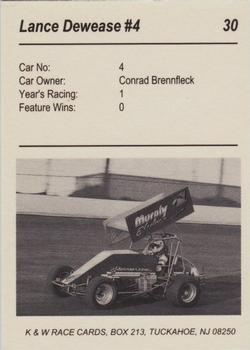 1991 K & W URC Sprints #30 Lance Dewease Back