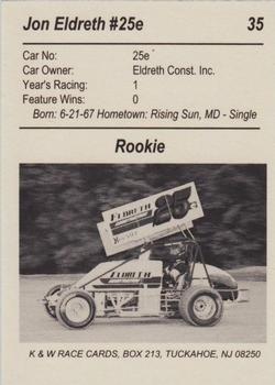 1991 K & W URC Sprints #35 Jon Eldreth Back