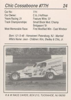1992 K & W Dirt Track #24 Chic Cossaboone Back