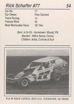 1992 K & W Dirt Track #54 Rick Schaffer Back