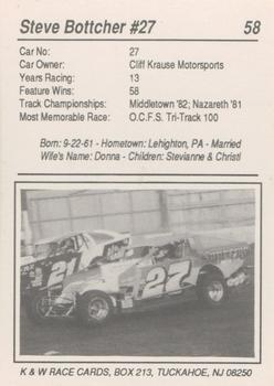 1992 K & W Dirt Track #58 Steve Bottcher Back