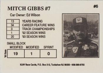 1994 K & W Dirt Track #6 Mitch Gibbs Back