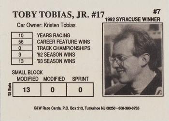 1994 K & W Dirt Track #7 Toby Tobias, Jr. Back