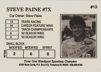 1994 K & W Dirt Track #13 Steve Paine Back