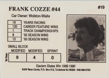 1994 K & W Dirt Track #19 Frank Cozze Back