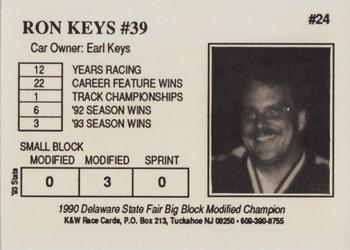 1994 K & W Dirt Track #24 Ron Keys Back