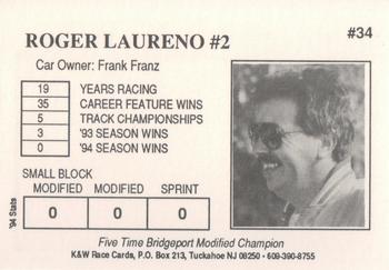 1995 K&W Dirt Track #34 Roger Laureno Back