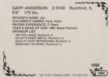 1990 Hot Stuff #1004 Gary Anderson Back