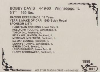 1990 Hot Stuff #1011 Bobby Davis Jr. Back