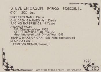 1990 Hot Stuff #1012 Steve Erickson Back