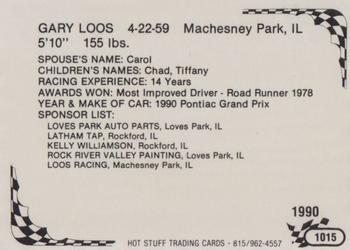 1990 Hot Stuff #1015 Gary Loos Back