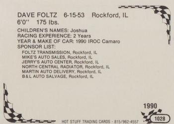 1990 Hot Stuff #1028 Dave Foltz Back
