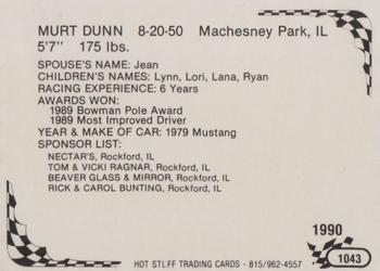 1990 Hot Stuff #1043 Murt Dunn Back