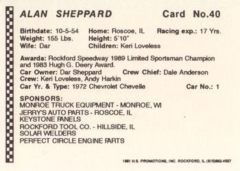 1991 Langenberg Hot Stuff Rockford Speedway #40 Alan Sheppard Back