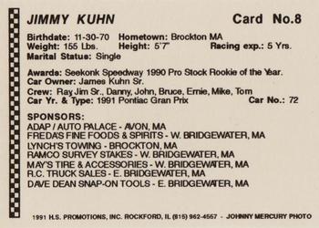 1991 Langenberg Hot Stuff Seekonk Speedway #8 Jimmy Kuhn Back