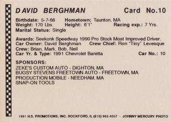 1991 Langenberg Hot Stuff Seekonk Speedway #10 David Berghman Back