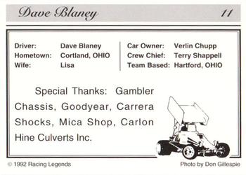 1992 Racing Legends Sprints #11 Dave Blaney's Car Back