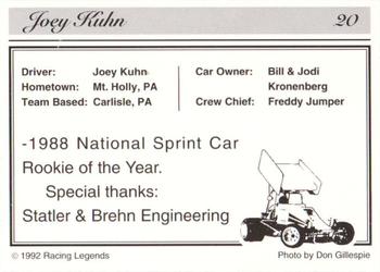 1992 Racing Legends Sprints #20 Joey Kuhn's Car Back