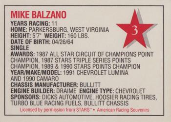 1992 Stars Go Mart #3 Mike Balzano Back