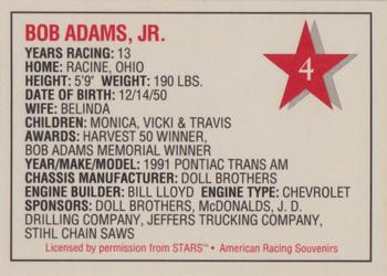 1992 Stars Go Mart #4 Bob Adams, Jr. Back