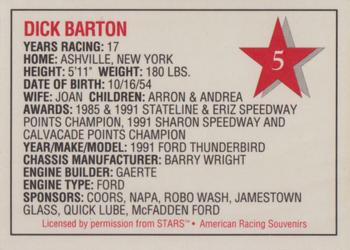 1992 Stars Go Mart #5 Dick Barton Back