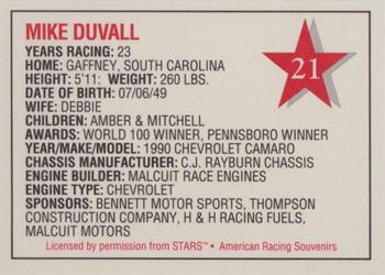 1992 Stars Go Mart #21 Mike Duvall Back