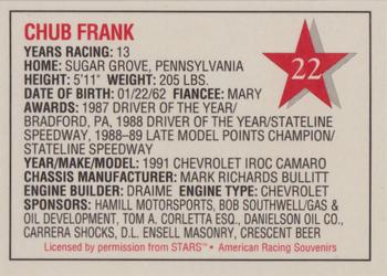 1992 Stars Go Mart #22 Chub Frank Back