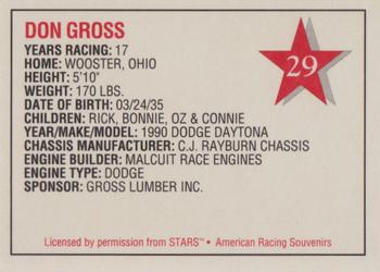 1992 Stars Go Mart #29 Don Gross Back