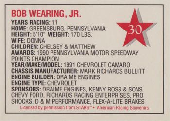 1992 Stars Go Mart #30 Bob Wearing, Jr. Back