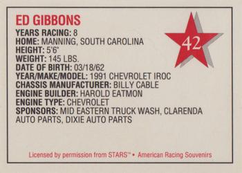 1992 Stars Go Mart #42 Ed Gibbons Back