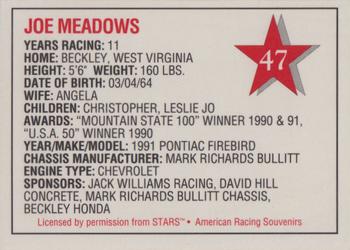 1992 Stars Go Mart #47 Joe Meadows Back