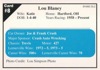 1992 Donny's Lernerville Speedway Part 1 #8 Lou Blaney Back