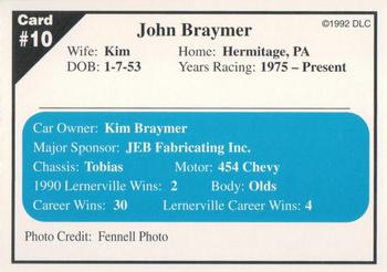 1992 Donny's Lernerville Speedway Part 1 #10 John Braymer Back