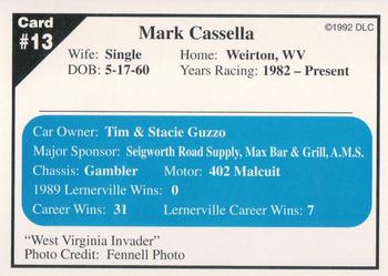 1992 Donny's Lernerville Speedway Part 1 #13 Mark Cassella Back