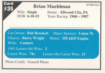 1992 Donny's Lernerville Speedway Part 1 #35 Brian Muehlman Back