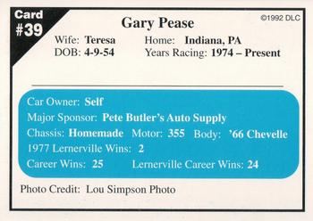 1992 Donny's Lernerville Speedway Part 1 #39 Gary Pease Back