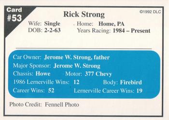 1992 Donny's Lernerville Speedway Part 1 #53 Rick Strong Back