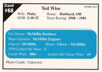 1992 Donny's Lernerville Speedway Part 1 #68 Ted Wise Back