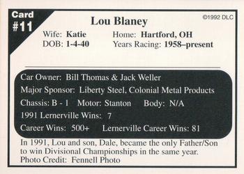 1992 Donny's Lernerville Speedway Part 2 #11 Lou Blaney Back