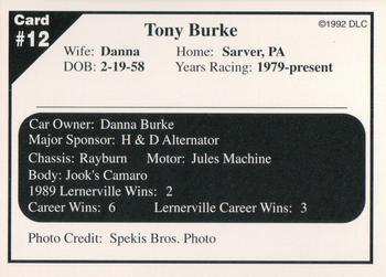 1992 Donny's Lernerville Speedway Part 2 #12 Tony Burke Back