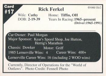 1992 Donny's Lernerville Speedway Part 2 #17 Rick Ferkel Back