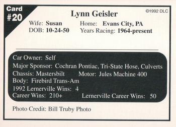 1992 Donny's Lernerville Speedway Part 2 #20 Lynn Geisler Back