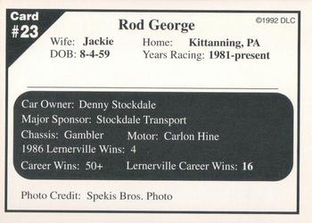 1992 Donny's Lernerville Speedway Part 2 #23 Rod George Back