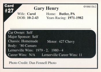 1992 Donny's Lernerville Speedway Part 2 #27 Gary Henry Back