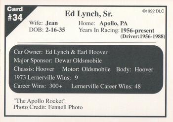 1992 Donny's Lernerville Speedway Part 2 #34 Ed Lynch, Sr. Back