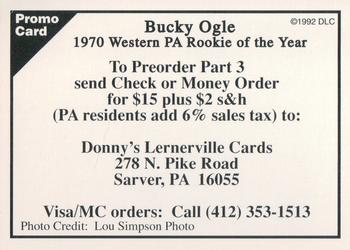 1992 Donny's Lernerville Speedway Part 2 #NNO Bucky Ogle Back