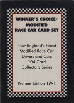 1991 Winner's Choice Modifieds  #1 Cover Card Front