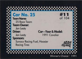 1991 Winner's Choice Modifieds  #11 Jan Leaty's Car Back