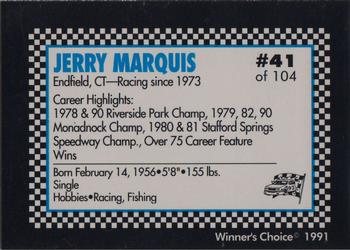 1991 Winner's Choice Modifieds  #41 Jerry Marquis Back