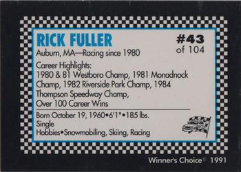 1991 Winner's Choice Modifieds  #43 Rick Fuller Back